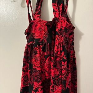 Black and red halter top